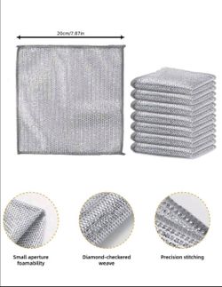 6pcs Double-Layer Metal Mesh Washing Pad Steel Wire Pot