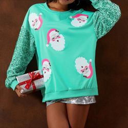 Sequin Nutcracker Dropped Shoulder Sweatshirt