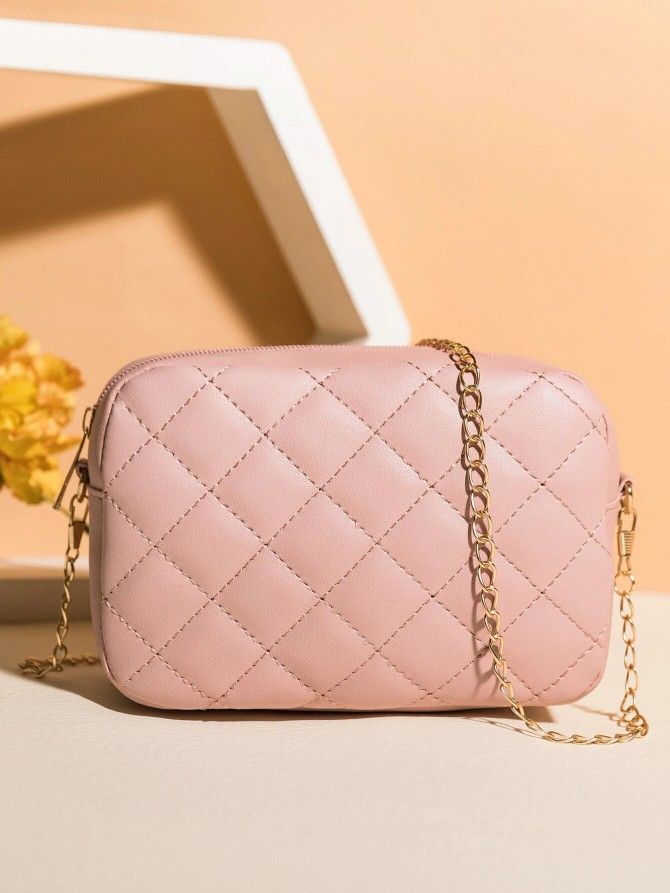 New, Mini Quilted Zip Chain Bag