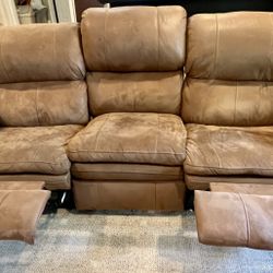 Brown Reclining Sofa Set