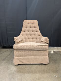 Tufted High-Back Upholstered Lounge Armchair