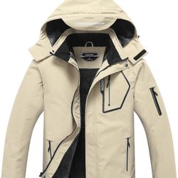 SUOKENI Men's Waterproof Ski Jacket Warm Winter Snow Coat Hooded Raincoat