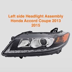 Left side Headlight Assembly Honda Accord Coupe 2013 2015