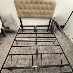 Queen bed frame with headboard used like new.