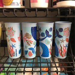 Set of 4 Mermaid Edition Tupperware Cups 16oz
