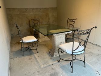 Glass Top Dining Table (FREE DELIVERY)