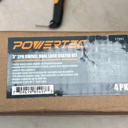 Power Tech 3 Inch Swivel Dual Lock Caster Kit