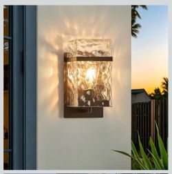 Outdoor Wall Sconce with Water Glass Shade