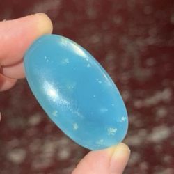 Natural semi transparent chatoyant Hemimorphite Oval Shape Cabochon gemstone