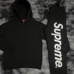 Supreme Full Set Hoodie & Pants Black Sizes S M L
