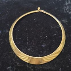 Vtg Park Lane Signed Gold Plated Choker Necklace 