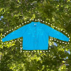 TOGETHER! Sky Blue Embroidered Button Up Dress Shirt