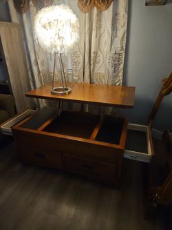 Lift-Top Coffee Table with Storage Drawers