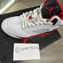 Fire Red Jordan 5s Size 10 Men