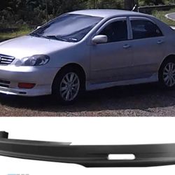 Fits 03-04 Toyota Corolla MUG Style Front Bumper Lip Unpainted - PP