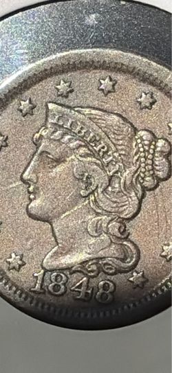 1848 BRAIDED LARGE CENT XF ERROR VARIETY N-40 RPD!  WOW!!