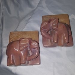 Soapstone Elephant Bookends