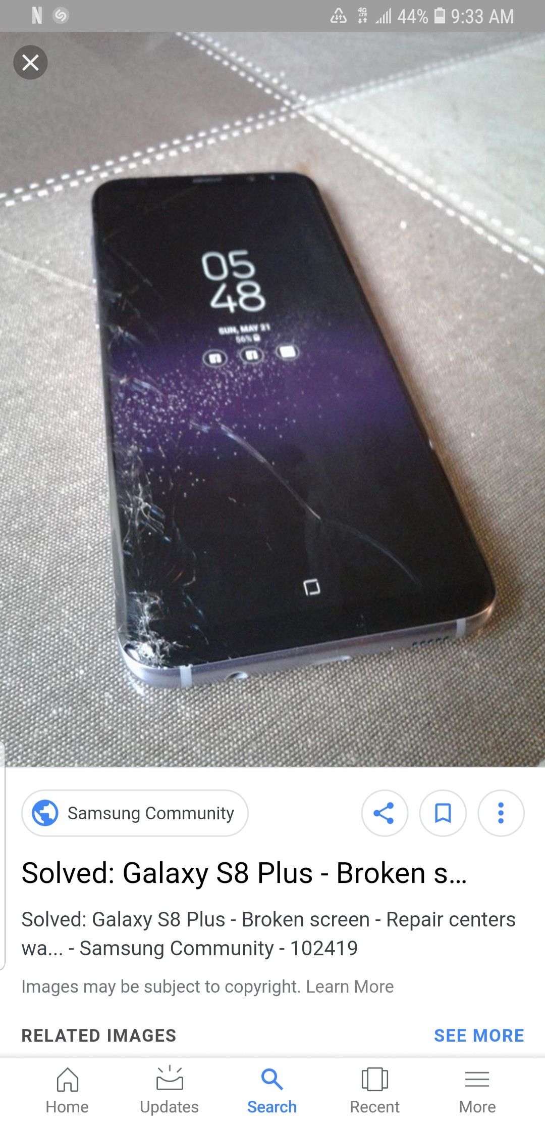 Galaxy s8 plus broken screen digitizer still good