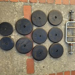 Standard Weight Set 1 Inch 90 Lbs+ Bar