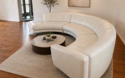 Modern white curved rounded leather couch stunning designer couch