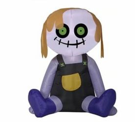 Gemmy Creepy Rag Doll Halloween Inflatable Airblown 3.5 Ft!