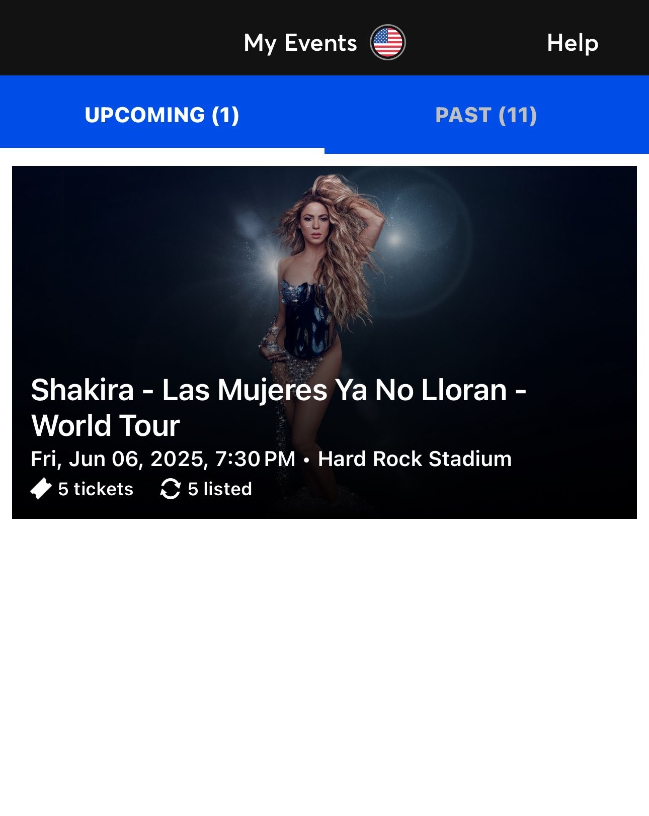 5 Tickets For Sale . Shakira Hard Rock June 6