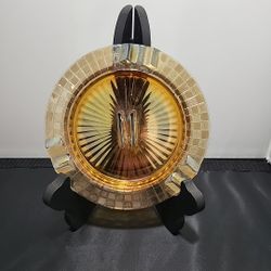 Imperial Glass Marigold Iridescent Ashtray W/Matchbook Holder Carnival Glass (BS