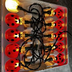 Adorable, vintage ladybug string lights