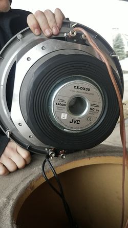 RARE 12 in JVC 1400 w dual voice coil Ohms subwoofer in a ported