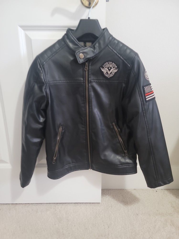 Faux Leather Bomber Jacket