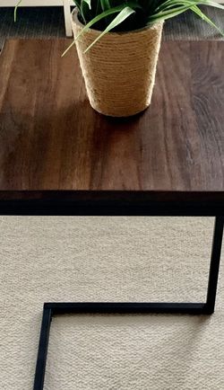 C Table . Dark Wood & Metal. Brand New . Two available . Price Is for each.
