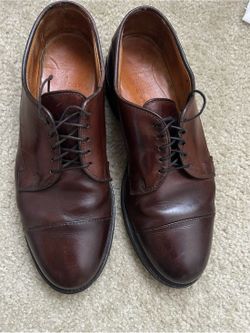 Allen Edmonds Men’s 9 B Brown Leather Cap Toe Derby Dress Shoes