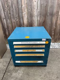 Stanley Vidmar Industrial Metal Tool Storage Cabinet 5 Drawers