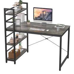 Sleek & Spacious Study Desk with Shelves