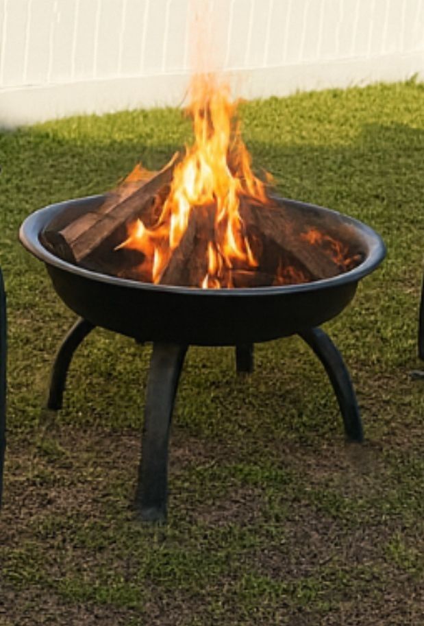 New Wood Fire Pit And Grill 22"Black Color