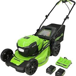 greenworks  21 brushless cordless self propelled lawn mower  dual 24v 48v system
