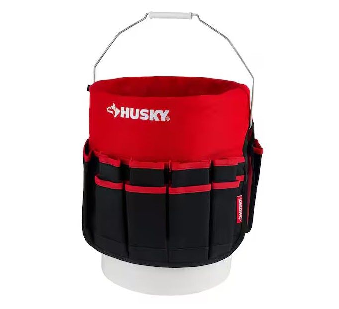 12 in. 30 Pocket Heavy Duty Bucket Jockey 5 Gallon In-Bucket Storage Tool Bag