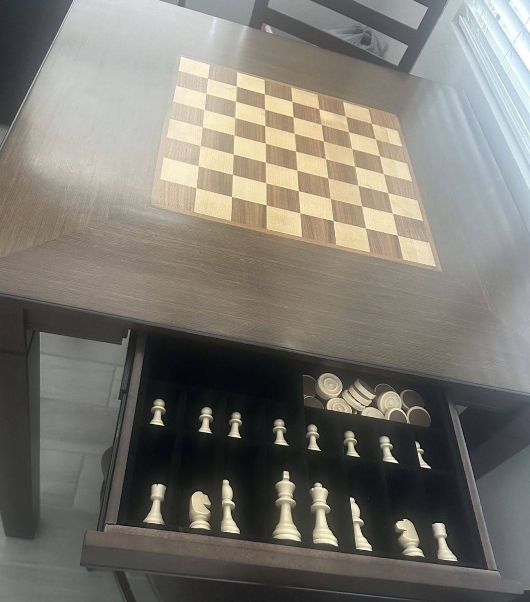 Chess Table and Chairs