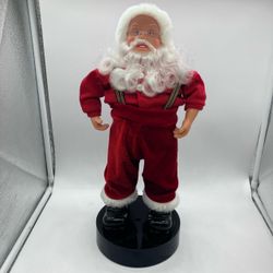 Vtg Animated Santa Claus Figure on Base