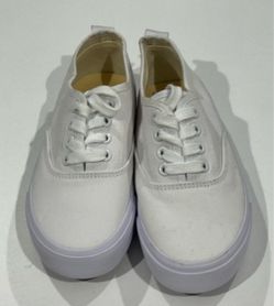 White Canvas Low-Top Sneakers size 4