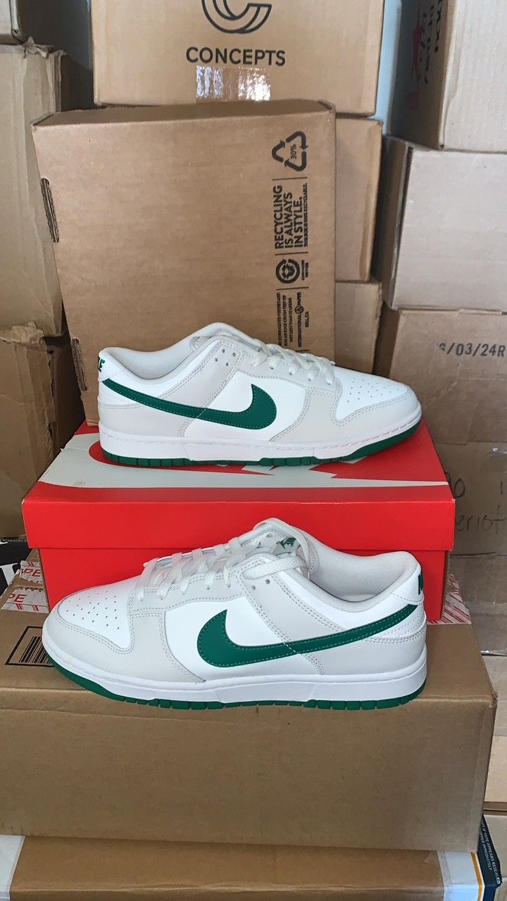 Brand New Men's Nike Air Dunk Low Green White Size 10.5&12