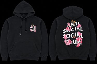 Anti Social Social Club Black Floral Hoodie