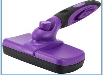 Pet Grooming Brush | Dog Brush for Shedding & Cat Brush with Self-Cleaning One-Click Pop-Up Fur | Stainless Steel Needles & Massage Beads | Ergonomic 