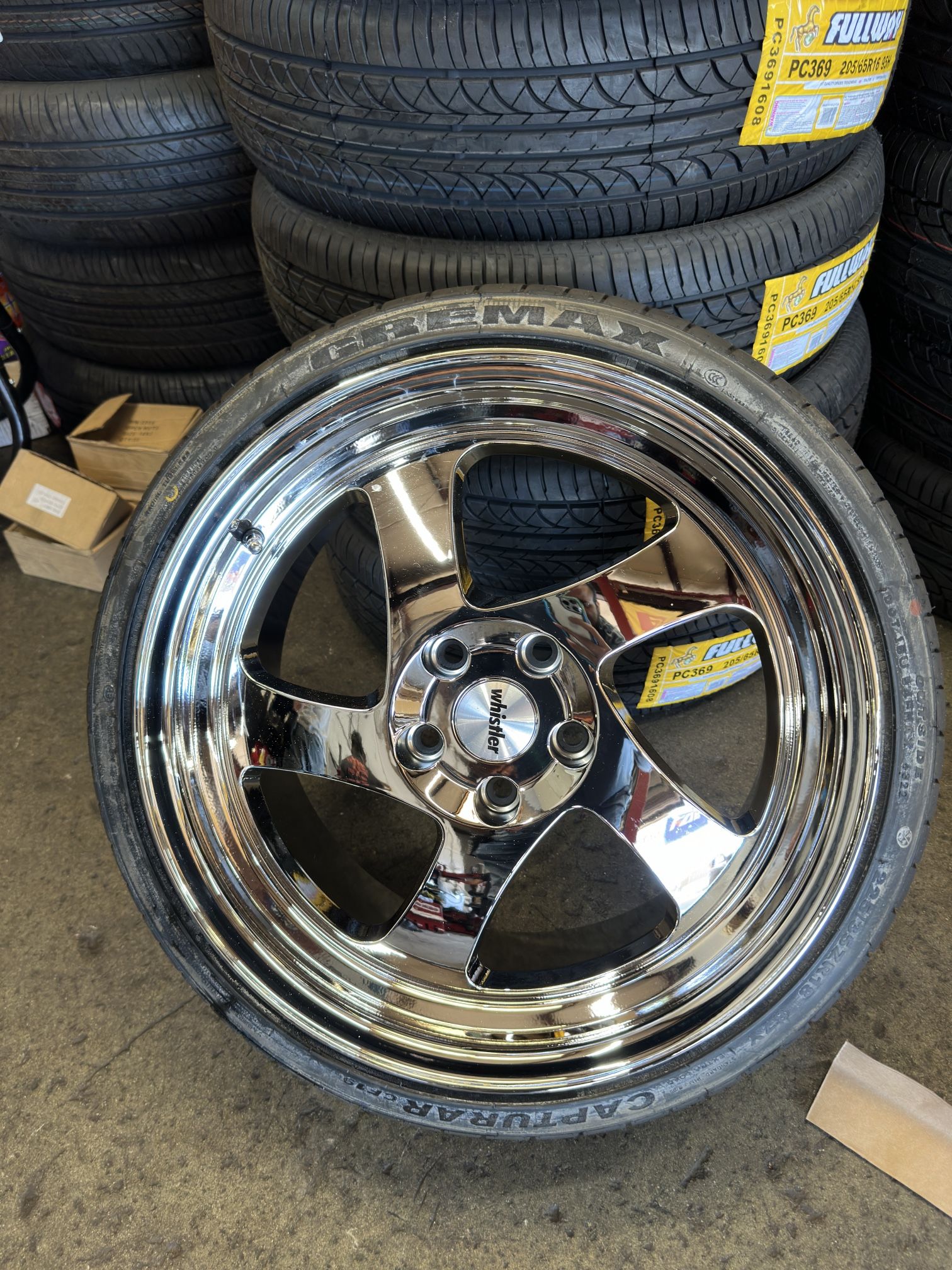 Whistler KR1 Chrome 18x8.5 5x114.3 +35 Rims Tires Finance Available for