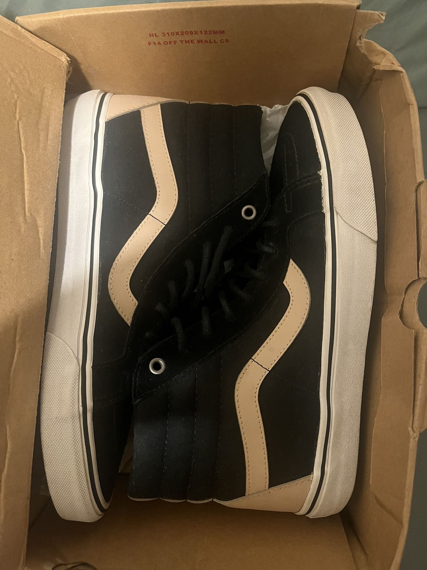 Vans, Black/ Beige, 9.5 Men