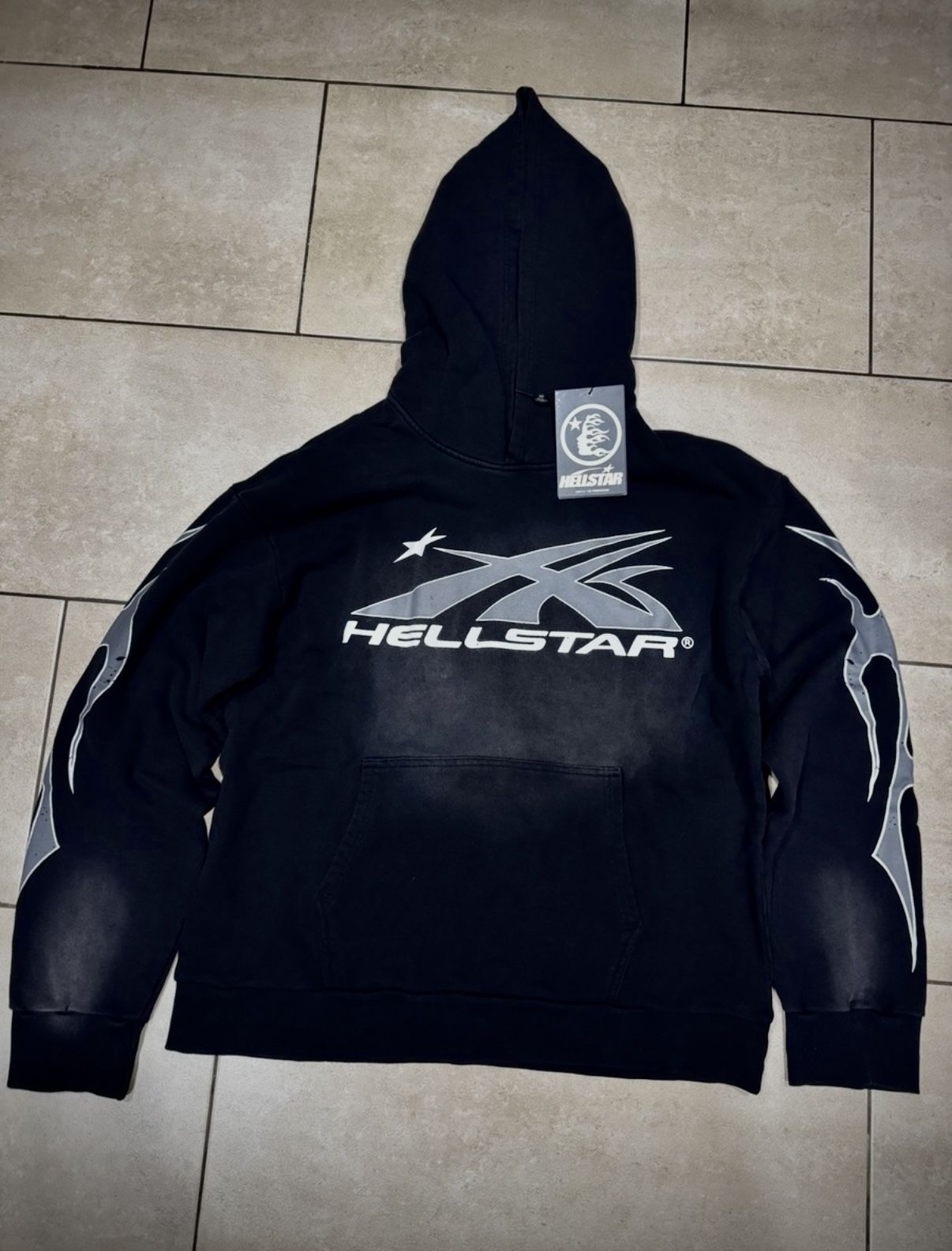 Hellstar Logo Hoodie – Black/Grey (Men’s)