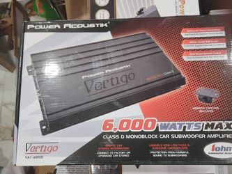 New Power Acoustic amp 1 Ohm Stable 1800 rms with Warranty 6000 max watts