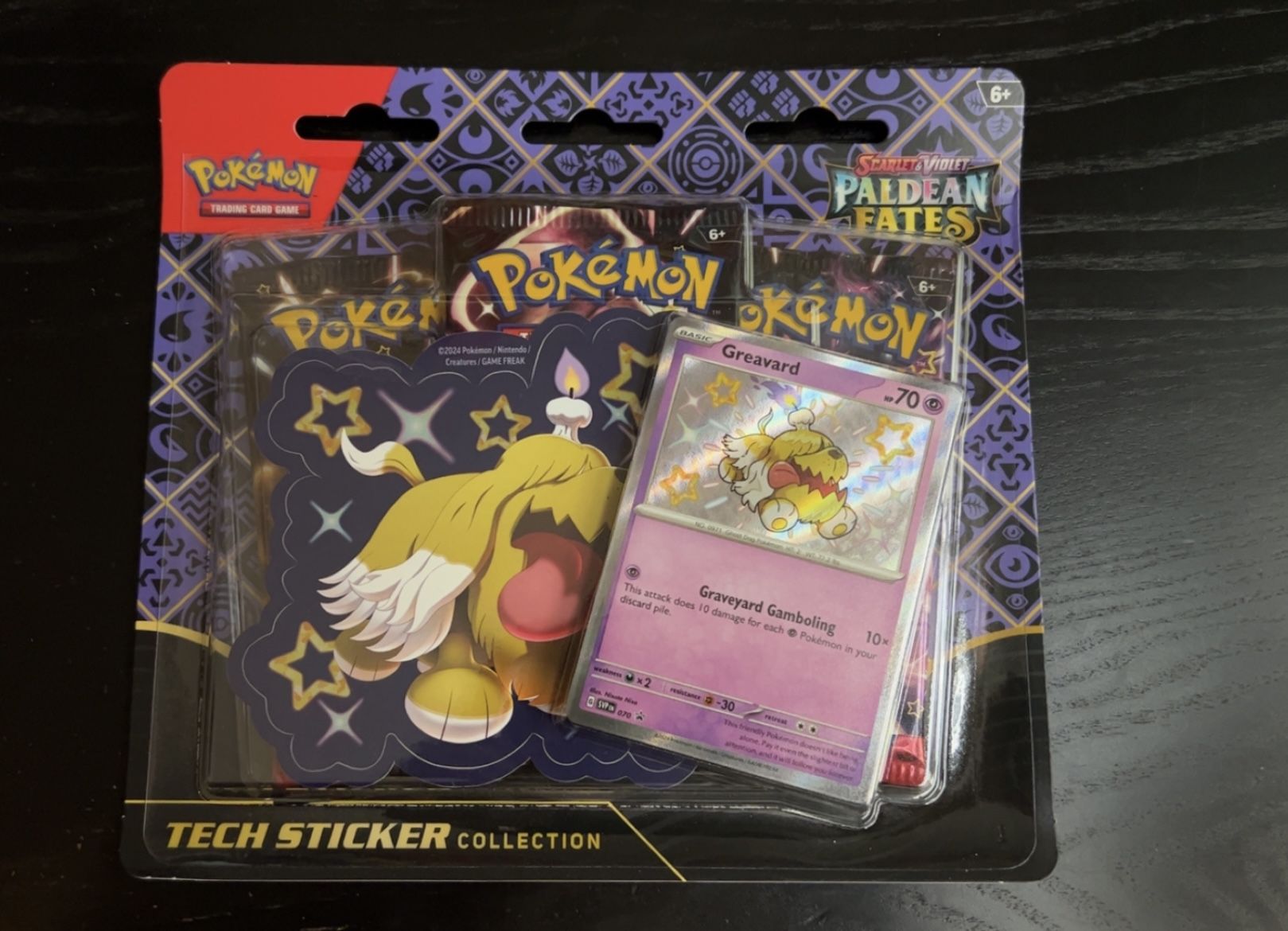 Pokemon Paldean Fates Tech Sticker Collection 3 Booster Pack Blister- Greavard