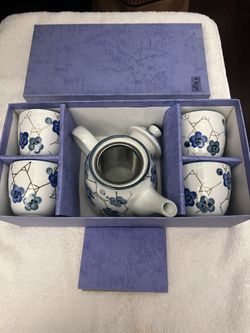 Handcrafted pottery tea set