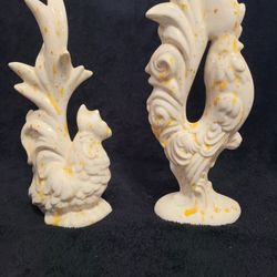Bargain Blast! Vintage 1970s MCM Ceramic Rooster Figurine Set 
